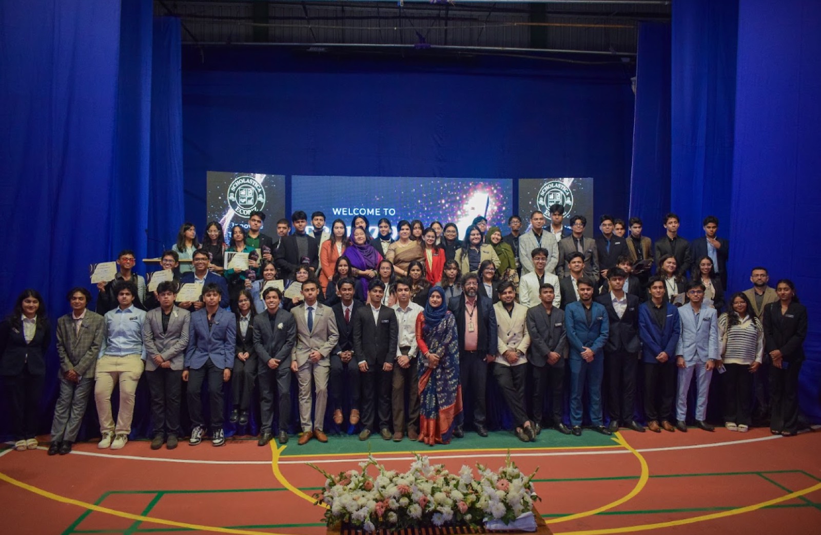 EcoBiz delegates assembled on stage for the welcome ceremony